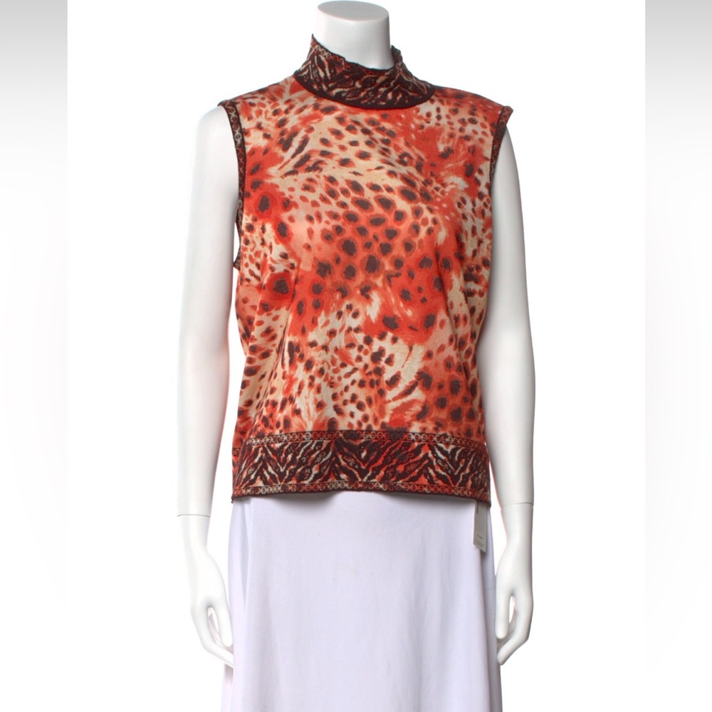 St. John Sport animal print turtleneck